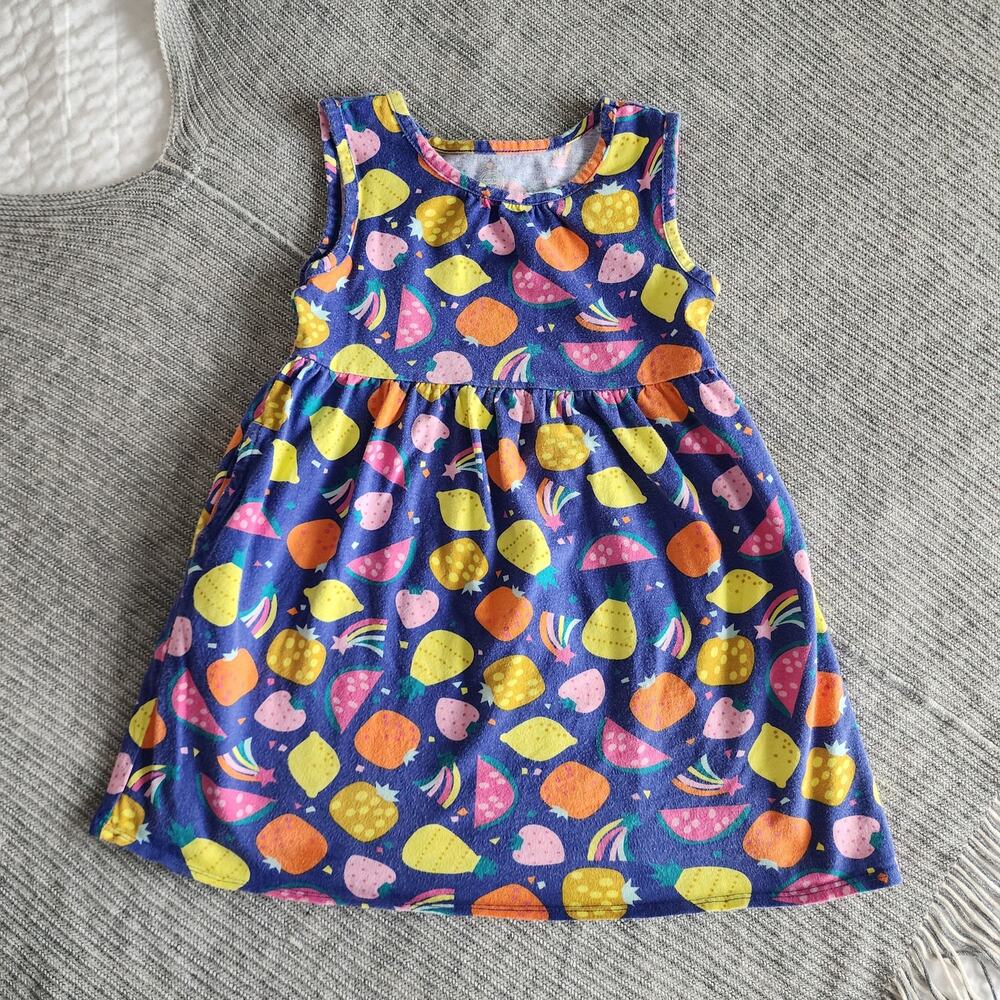Wonder Nation Bright Fruit Print Cotton Sun Dress